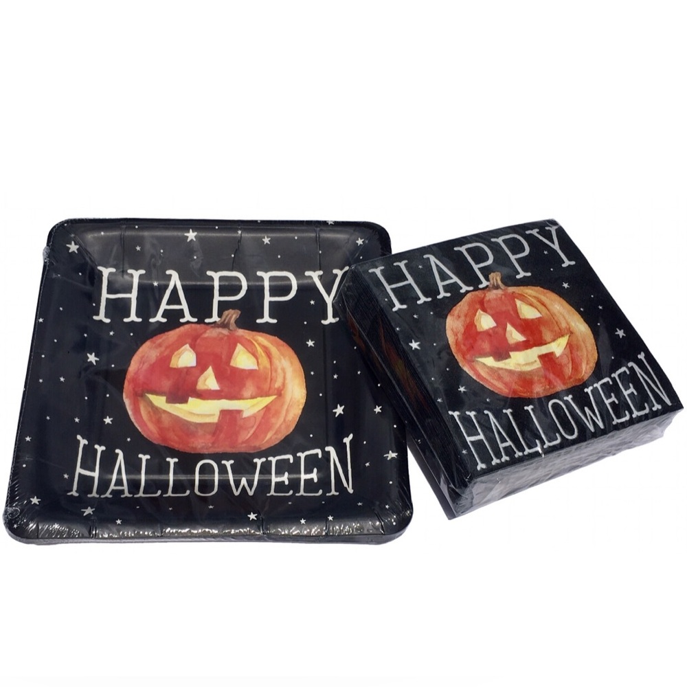 Roobee Happy Halloween Glowing Pumpkin Party Bundle Set